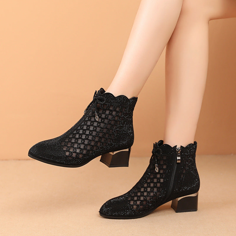 Summer Cutout Mesh Ankle Boots for Women