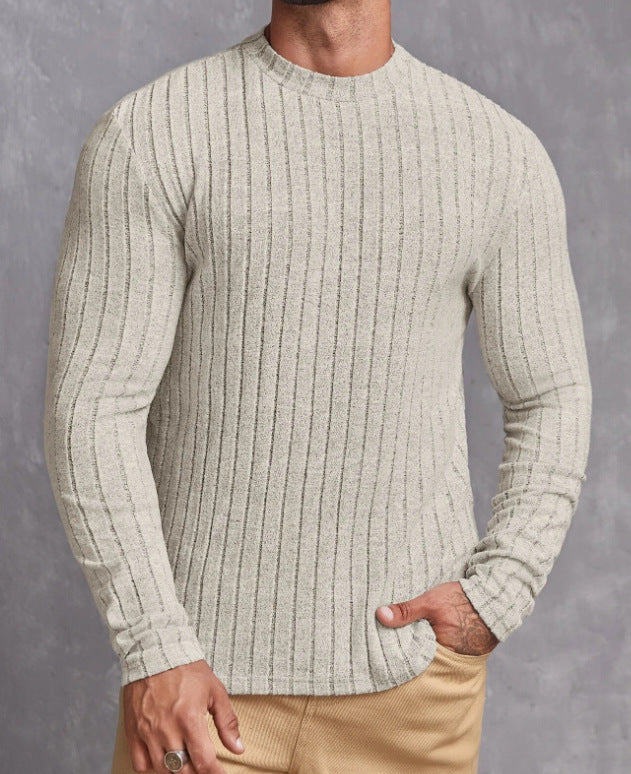 Casual Solid Color Round Neck Long Sleeve T-shirt