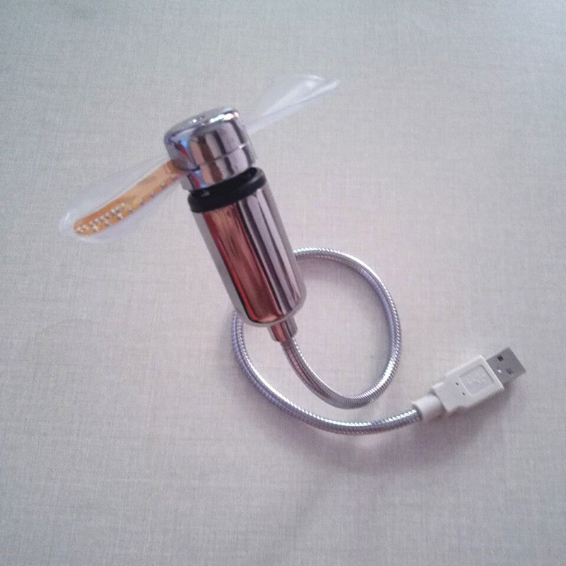 USB LED Mini Fan Clock Flexible Time Display Gadget