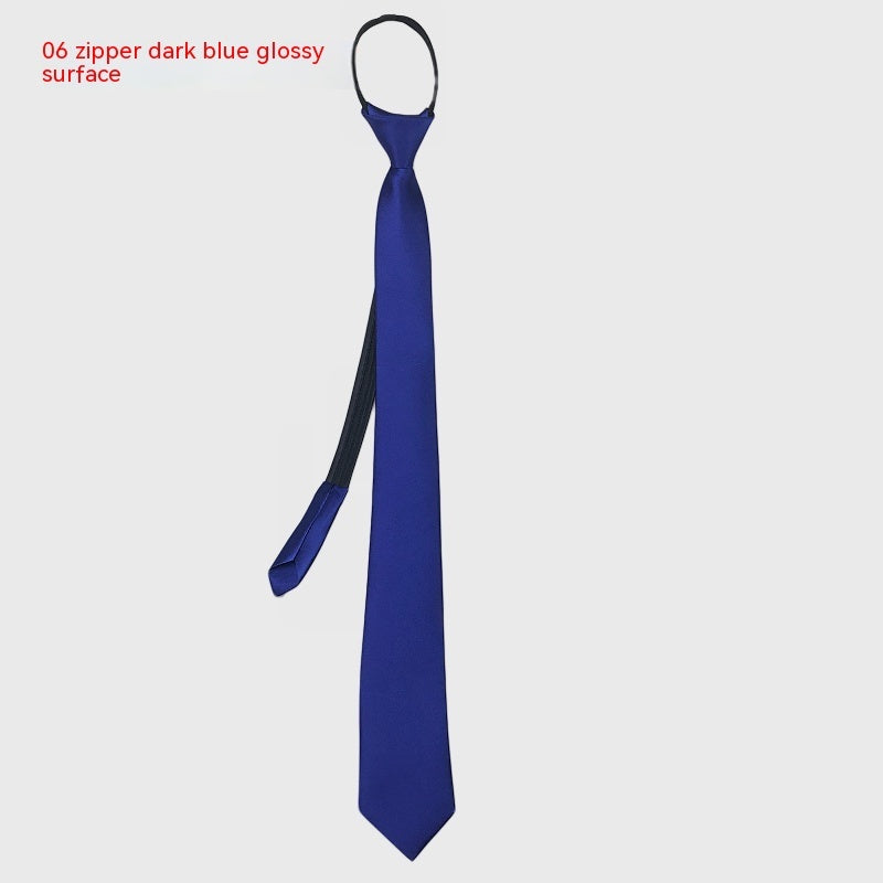 Men's Zipper Korean Style Pure Color Tie