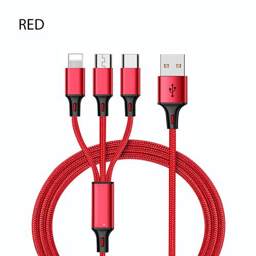 a red usb cable connected to a red charger