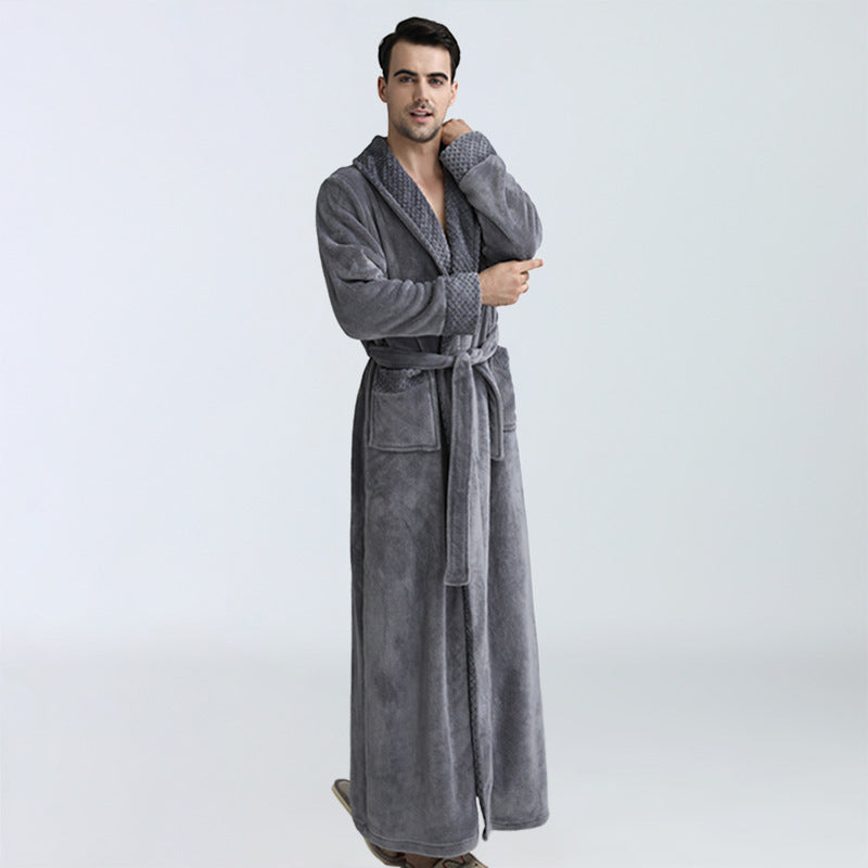 Men's Winter Coral Fleece Pajamas Nightgown