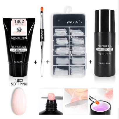 Venalisa Poly Nail Gel Kit - Transparent Crystal Camouflage Set