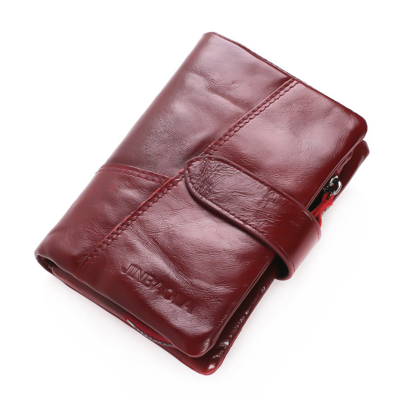 Vintage First Layer Cowhide Short Wallet