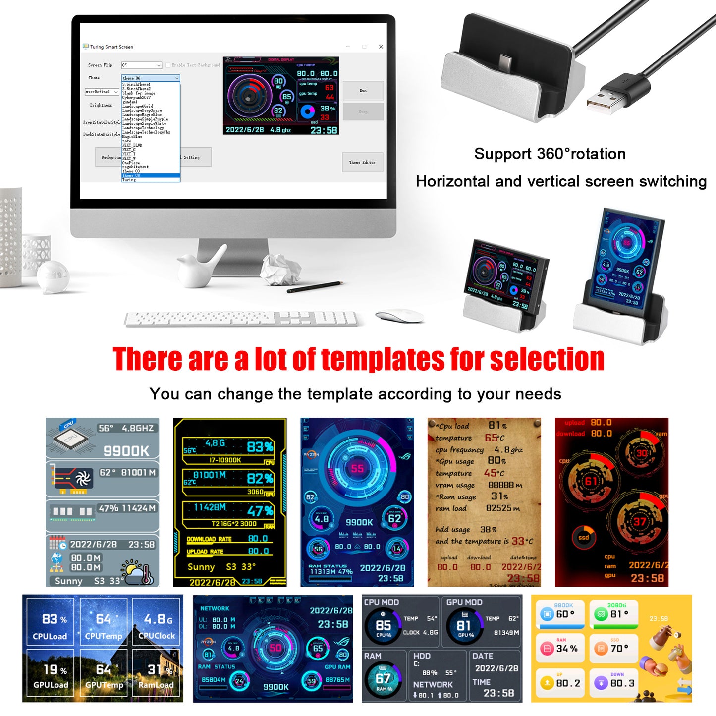 3.5-inch USB Chassis Monitor
