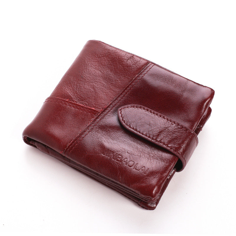 Vintage First Layer Cowhide Short Wallet