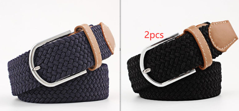 Women's Canvas Belt Casual Stretch Braided Buckle