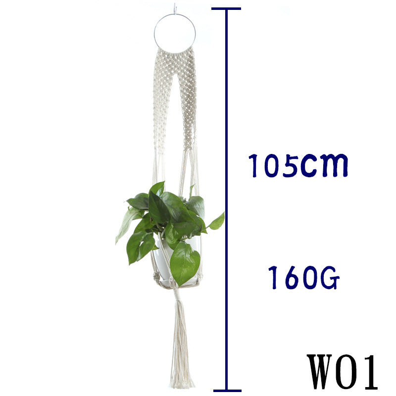 Beige Cotton Rope Plant Hanger
