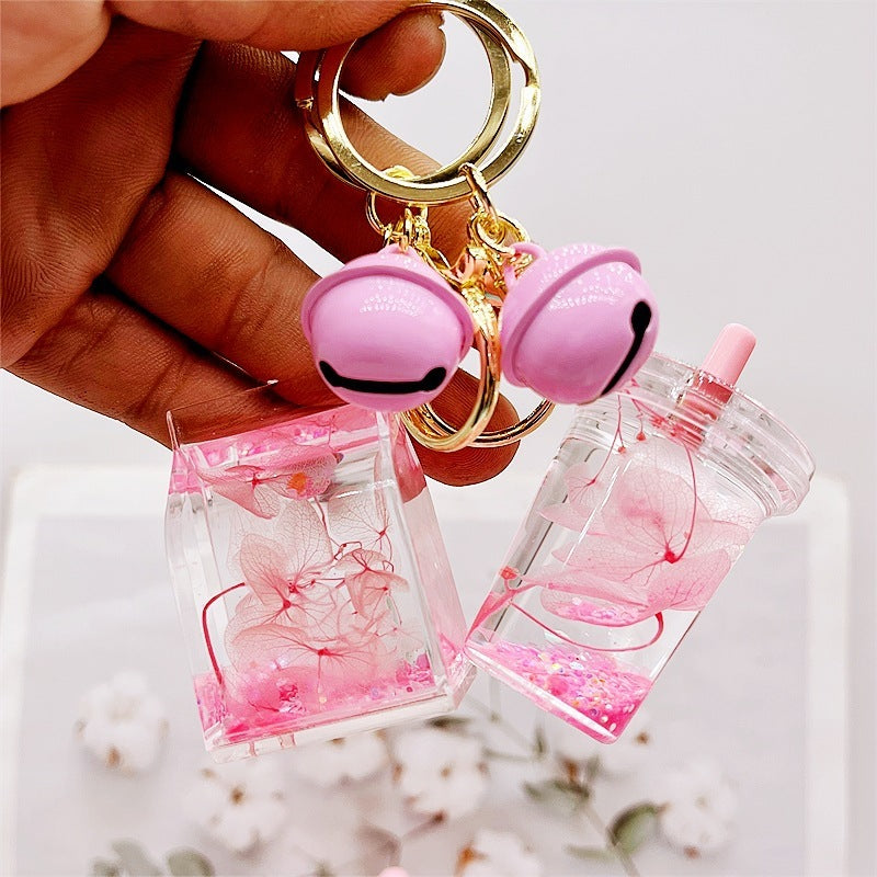 Acrylic Dried Flower Oil Keychain