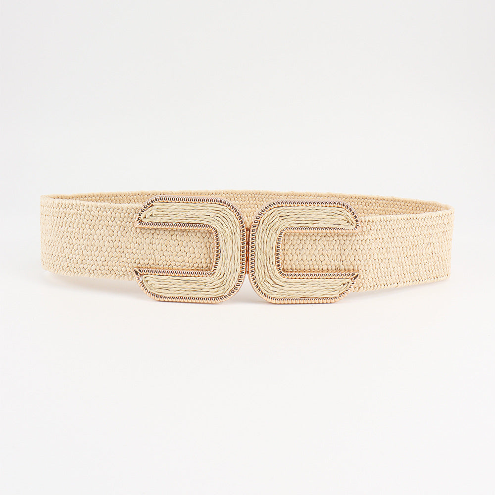 Women's Niche Straw Elastic Waistband