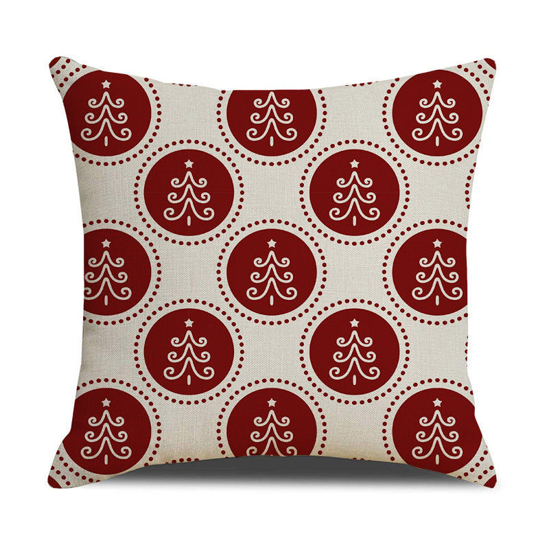 Christmas Linen Stripe Print Pillowcase