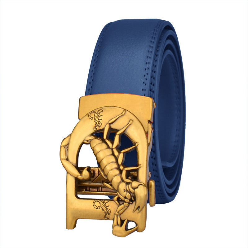Men's Automatic Leather Bronze Belt