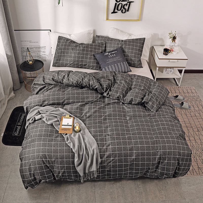 Printed Four-piece Eyelashes Bedding Set
