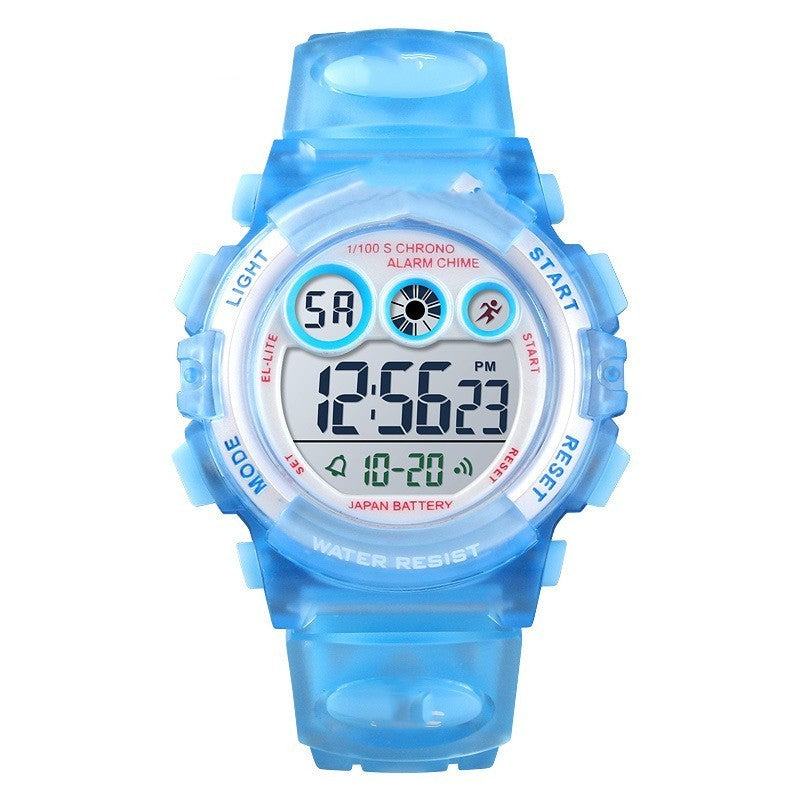Colorful Transparent Student Electronic Watch