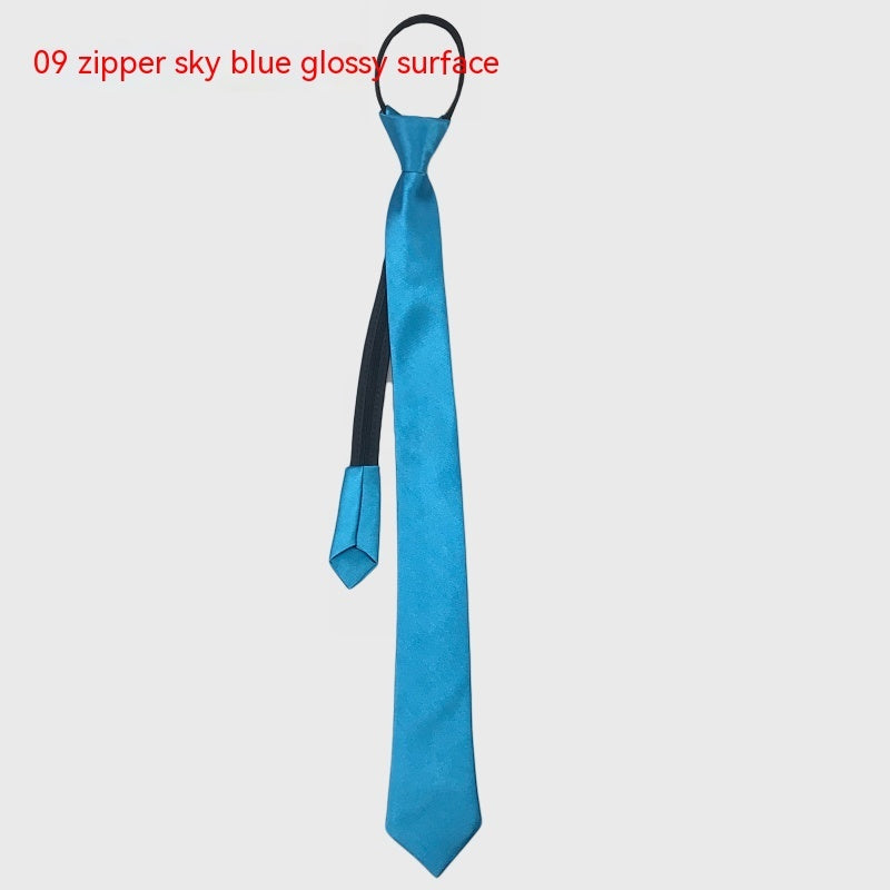 Men's Zipper Korean Style Pure Color Tie