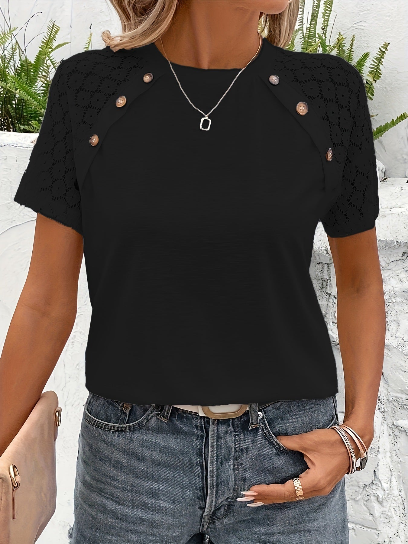 Plus Size Ruffled Sleeve Tee
