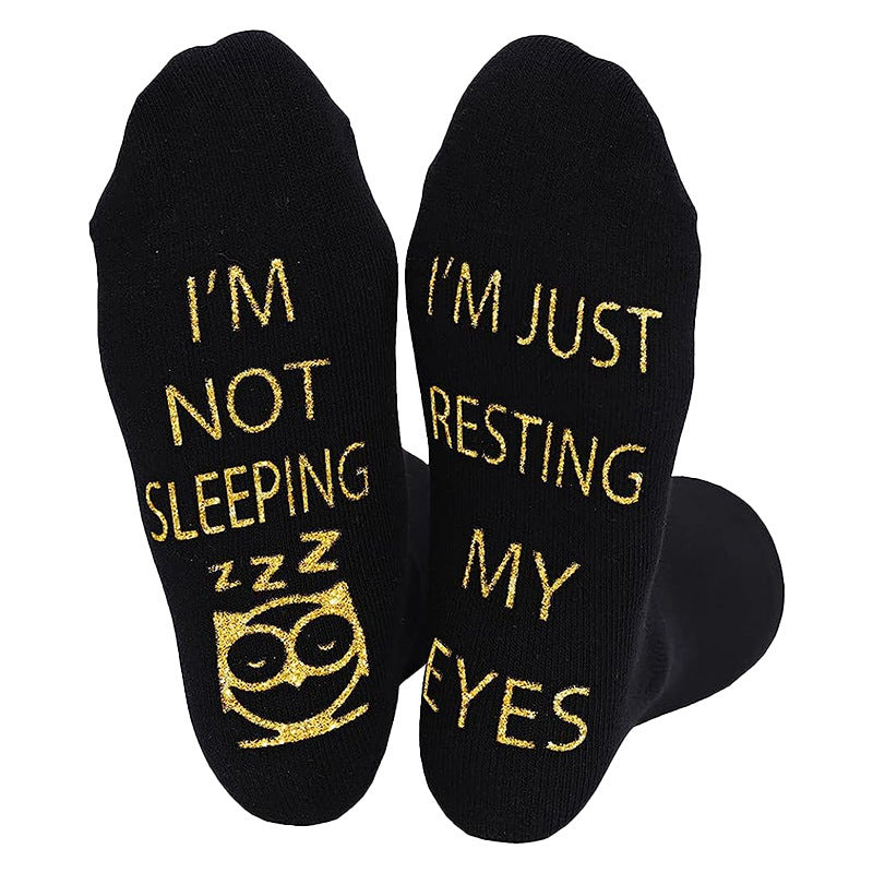 Creative Foot Letter Non-slip Knee-high Sports Socks