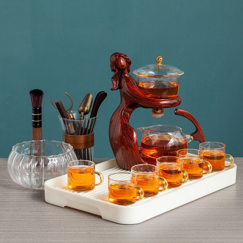 Semi-Automatic Tea Set with Glass Infuser