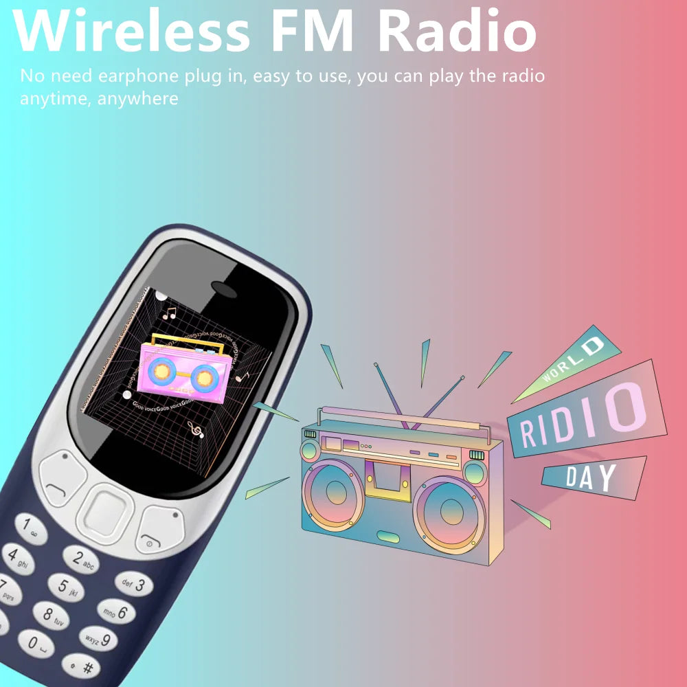 SERVO Q3308 PRO 3 SIM Card 3 Standby Mini Mobile Phone Bluetooth Dial Speed Dial Magic Voice FM Radio Call Recording Cellphone