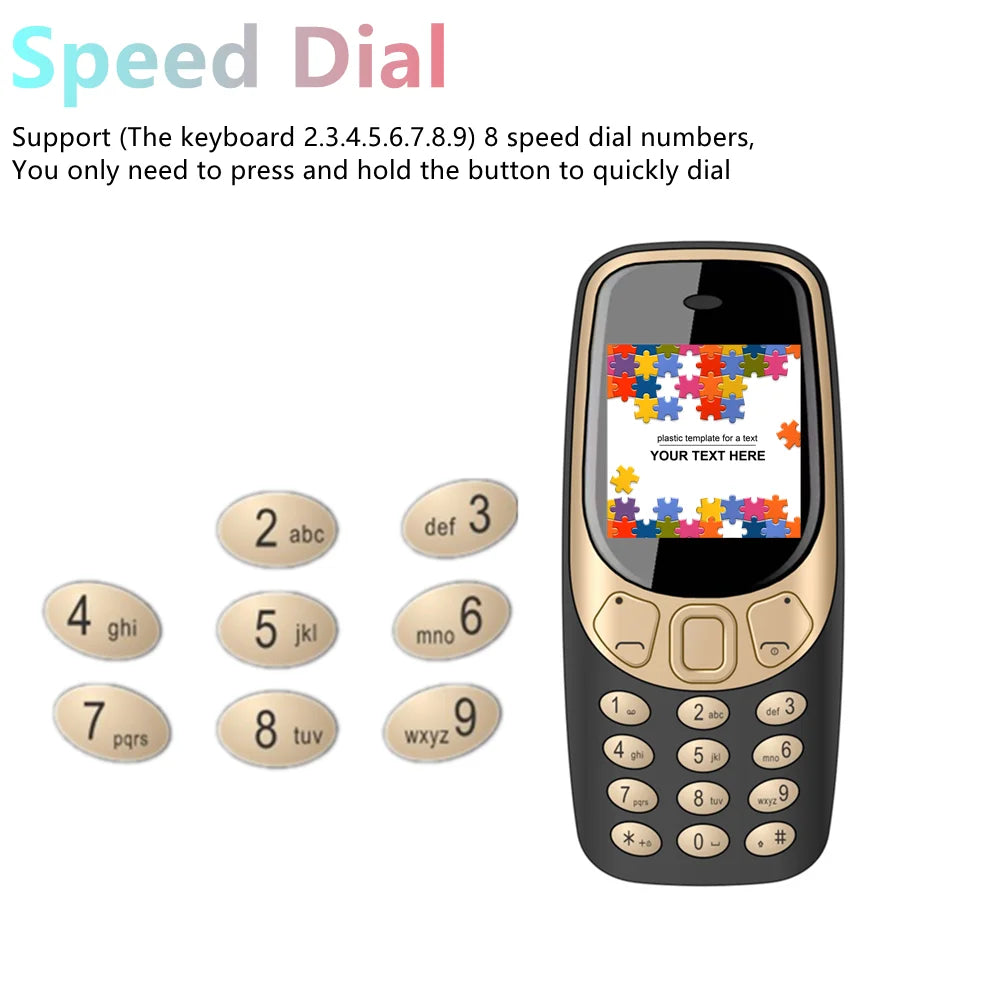 SERVO Q3308 PRO 3 SIM Card 3 Standby Mini Mobile Phone Bluetooth Dial Speed Dial Magic Voice FM Radio Call Recording Cellphone