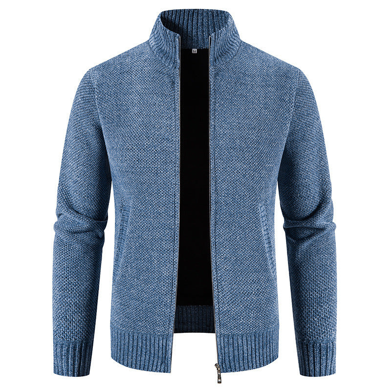Velvet Sweater Zipper Cardigan Slim Jacket Coat