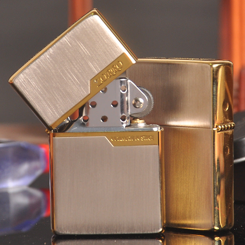 Titanium Color Block Kerosene Lighter Wire Drawing