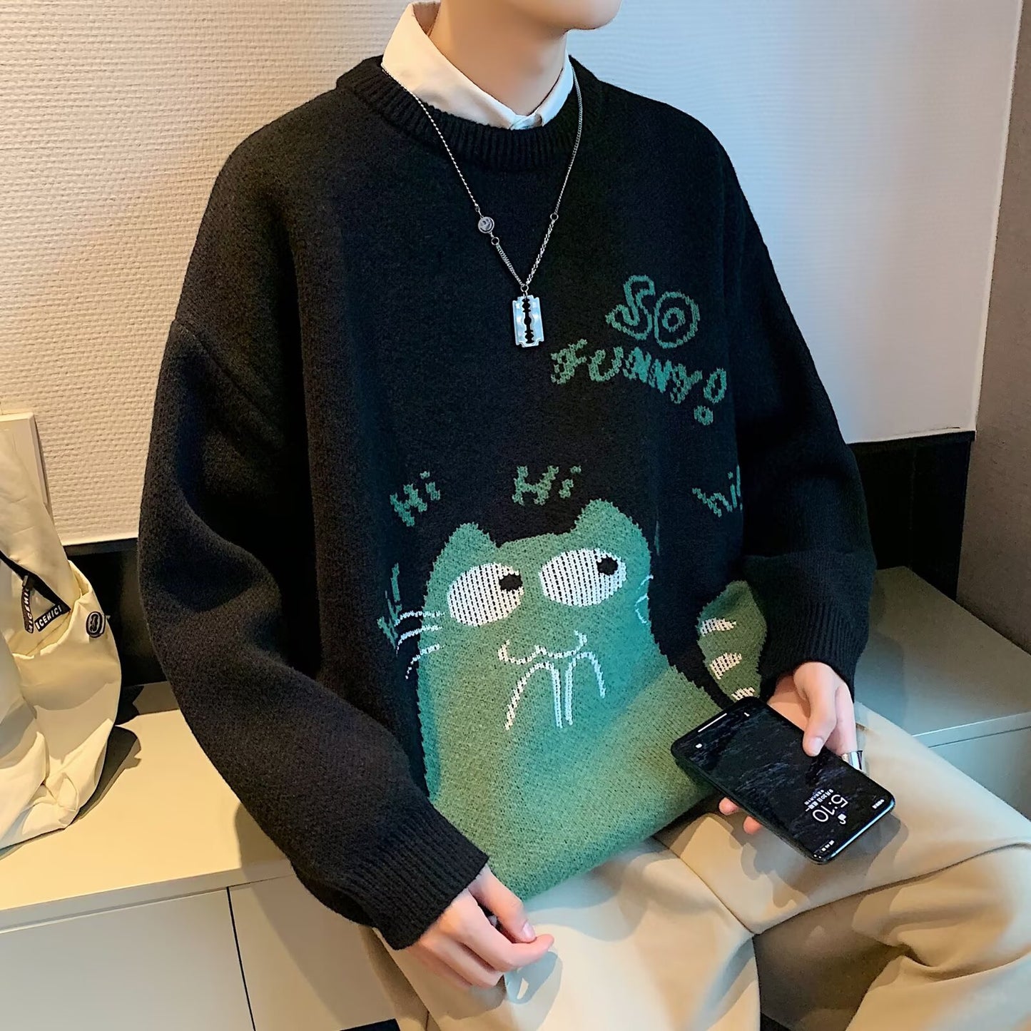 Autumn And Winter Wild Loose And Idle Knitwear