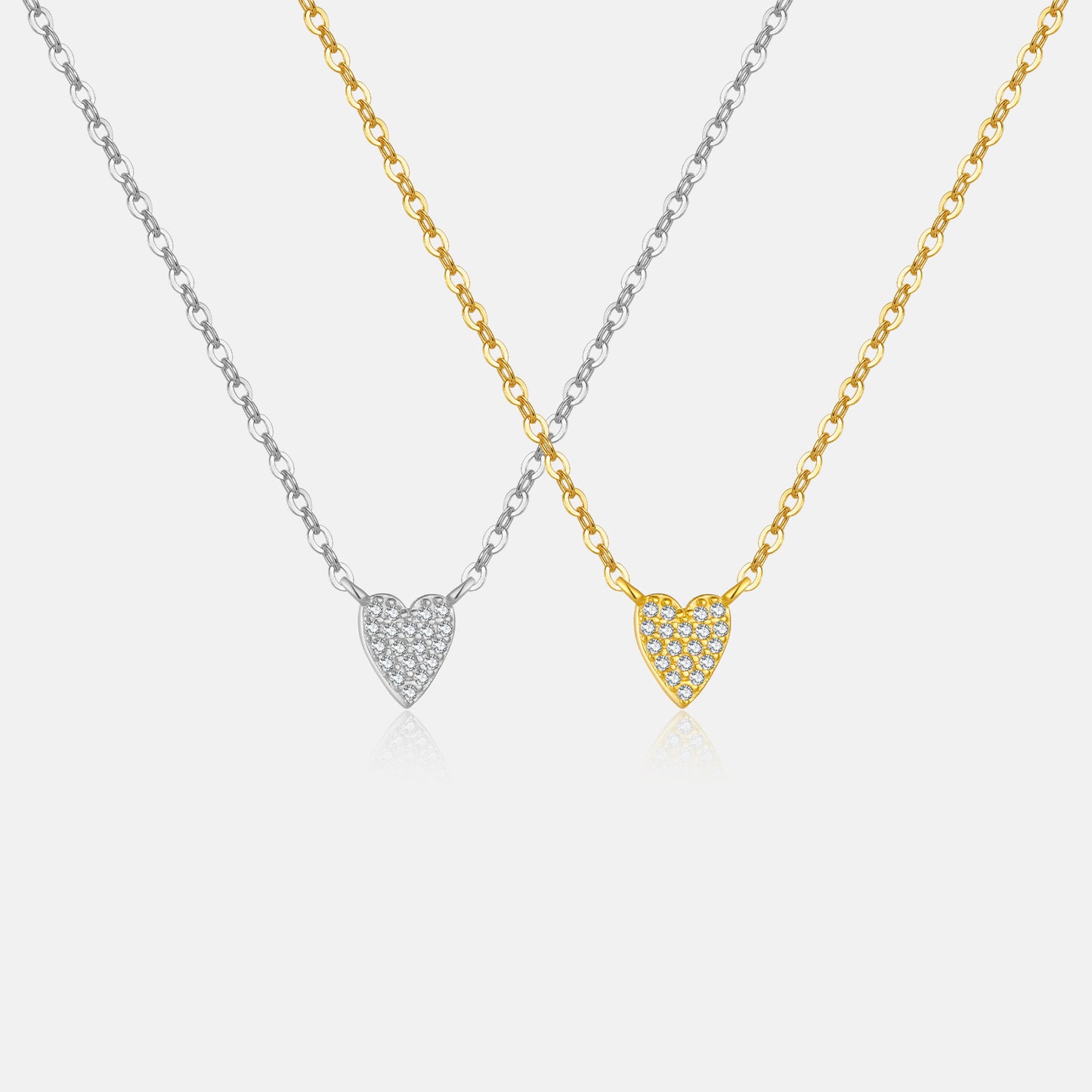 S925 Diamond Heart Pendant Necklace
