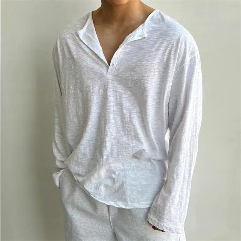 Plus Size Men's Loose Irregular Long Sleeve Shirt