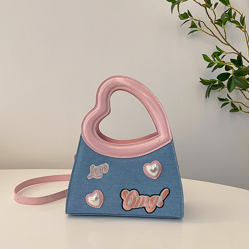 Love Handbag with Contrast Fashion Design