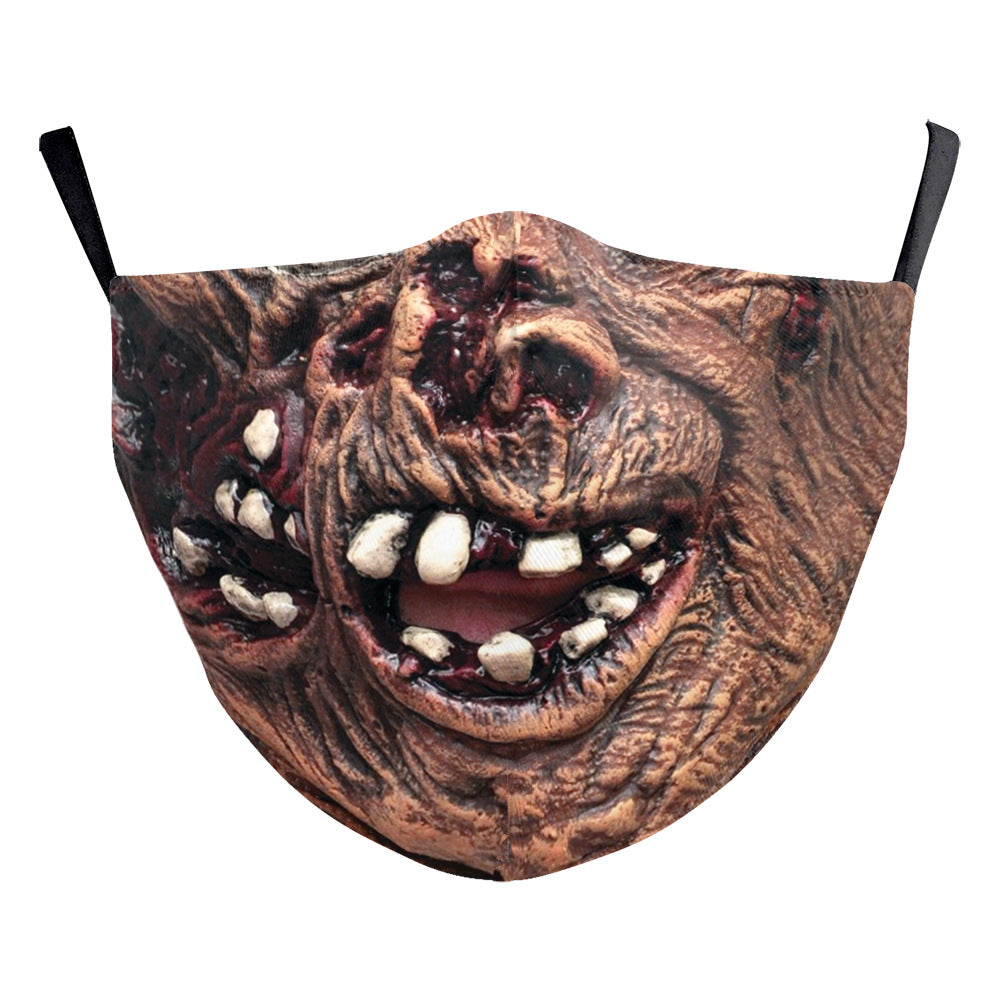 Halloween Digital Printing Funny Face Double-layer Dust Mask