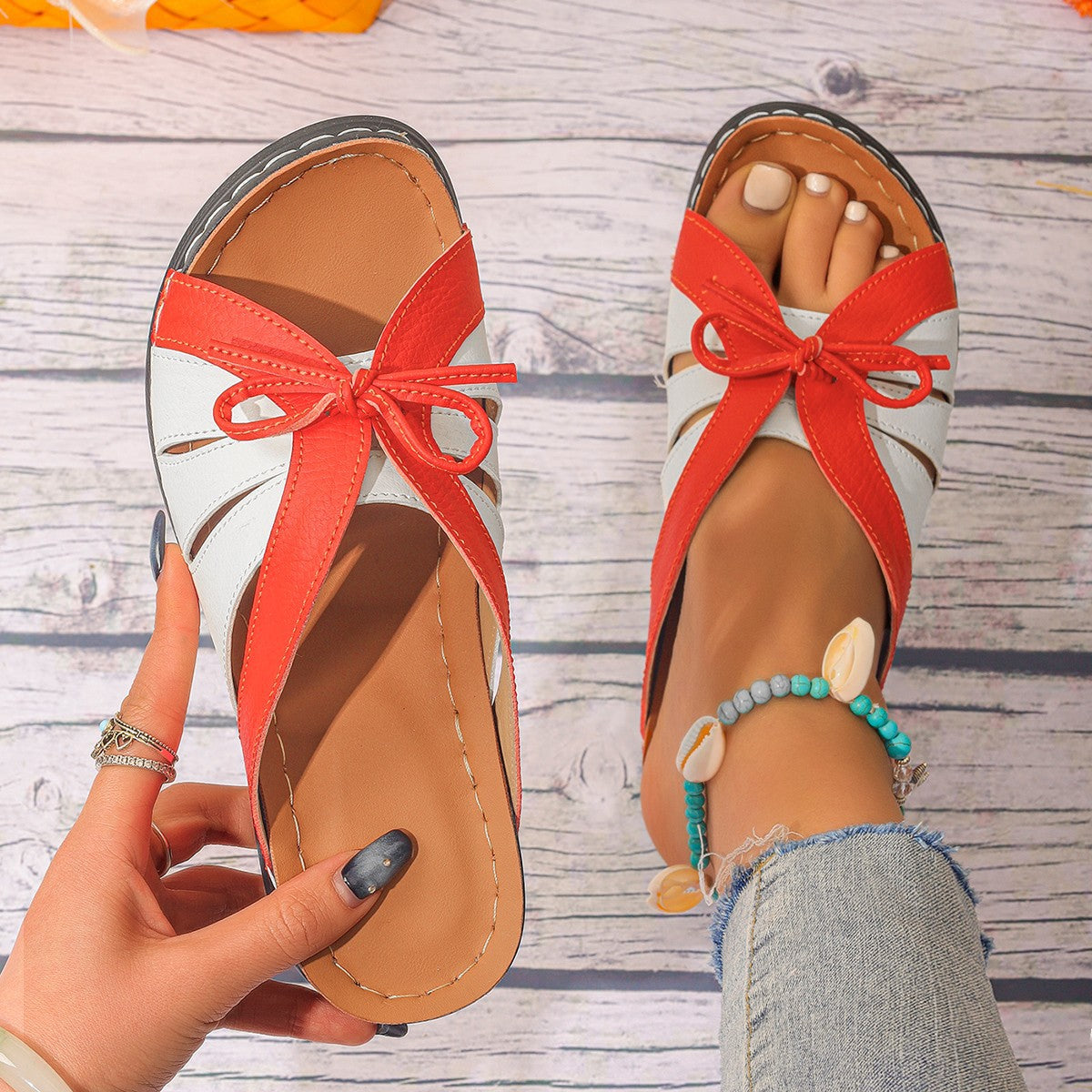 Plus Size Hollow Fish Mouth Wedge Slippers