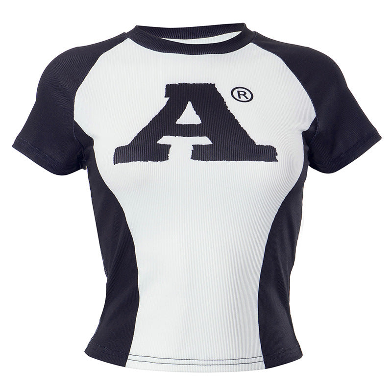 Sexy Letter Print Raglan Top