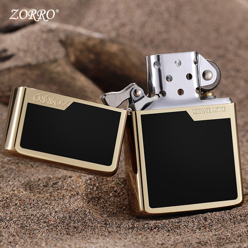 Titanium Color Block Kerosene Lighter Wire Drawing