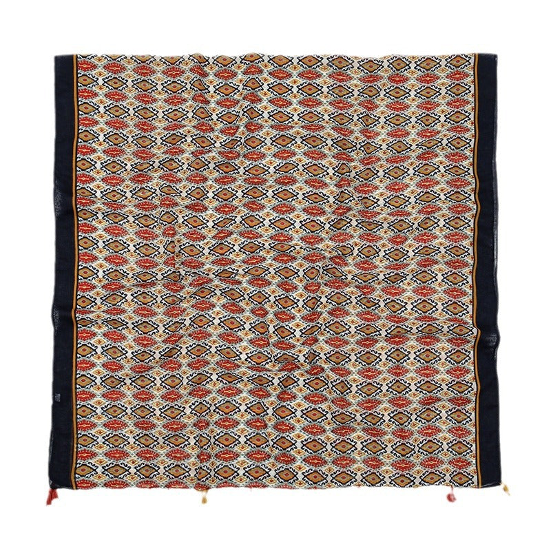 Voile Tassel Sun-proof Printed Scarf