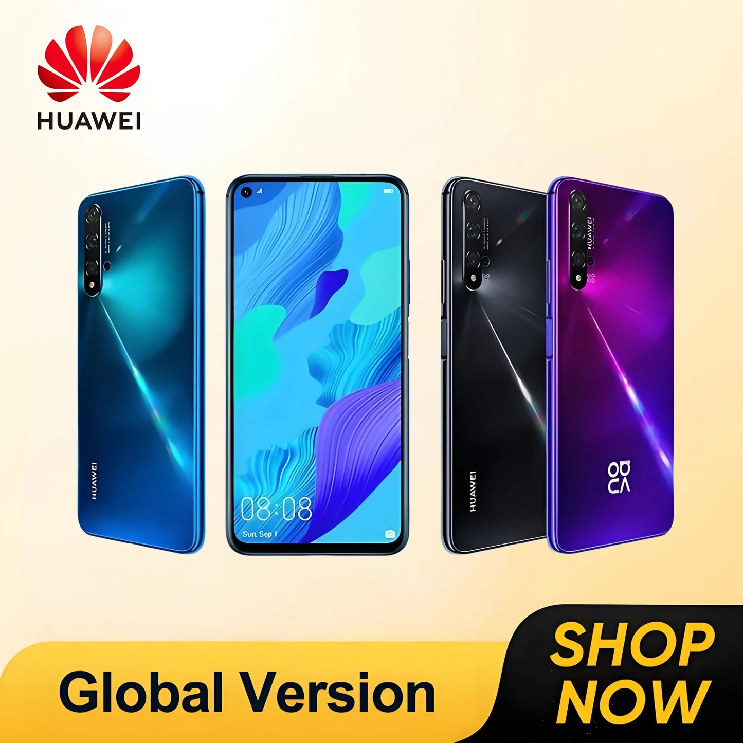 HUAWEI Nova 5T Smartphone Android Google Play Store 48MP Camera 6.26 inch 128GB 256GB ROM Mobile phones 4G Network Cell phone