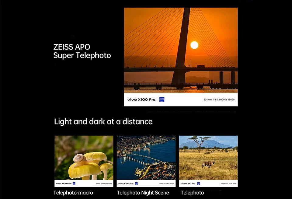 New Original VIVO X100 Pro 5G 6.78 Inches LTPO AMOLED Screen Dimensity 9300 Android 14 Camera 50MP 100W SuperCharge Smartphone