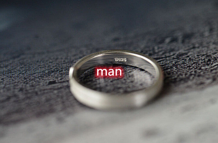 Sterling Silver Ring Arrow Brushed Couple Ring