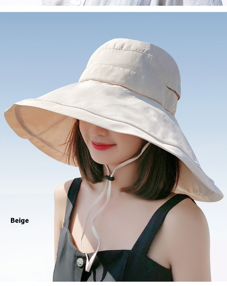 Women's Wide Brim UV Protection Sun Hat with Neck Protection