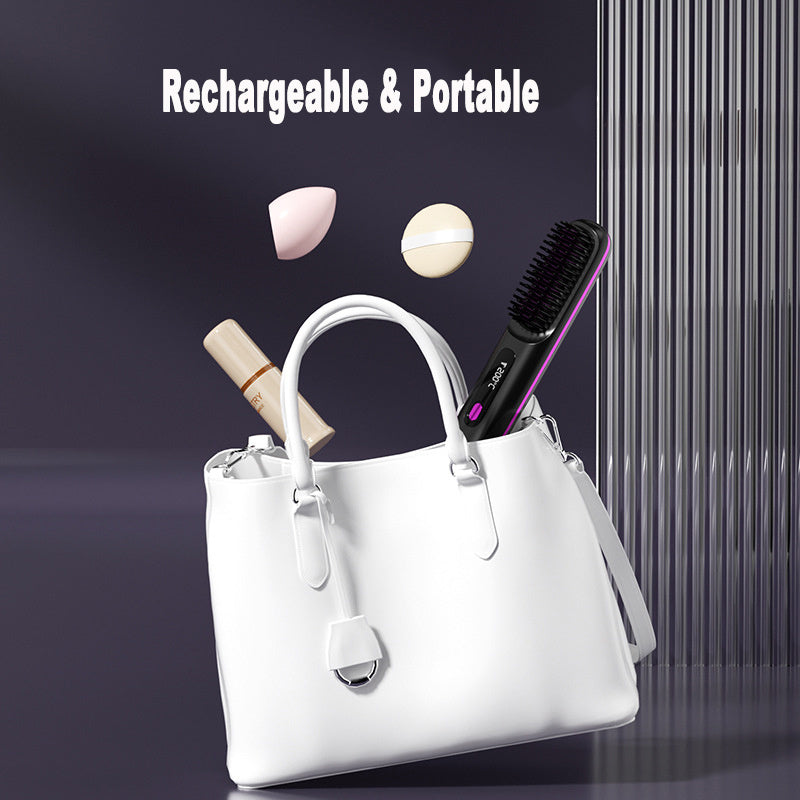 2 In 1 Wireless Hair Straightener USB Charging