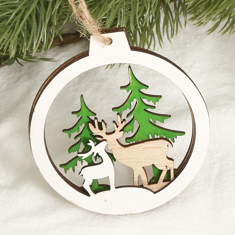 Creative Christmas Wooden Pendant