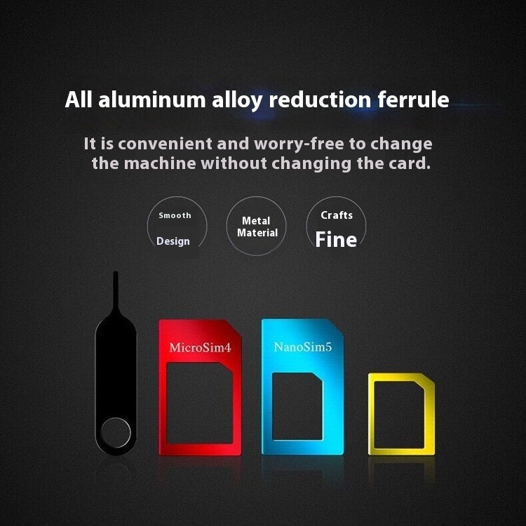 Metal SIM Support Sleeve Standard to Micro SIM Restorer 5-Piece Set