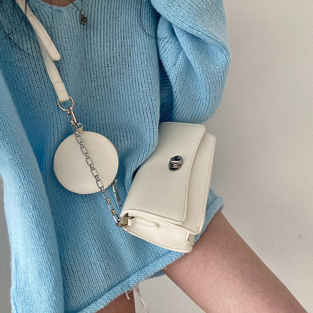 Retro V-neck Slit Pullover Sweater with Lazy Style