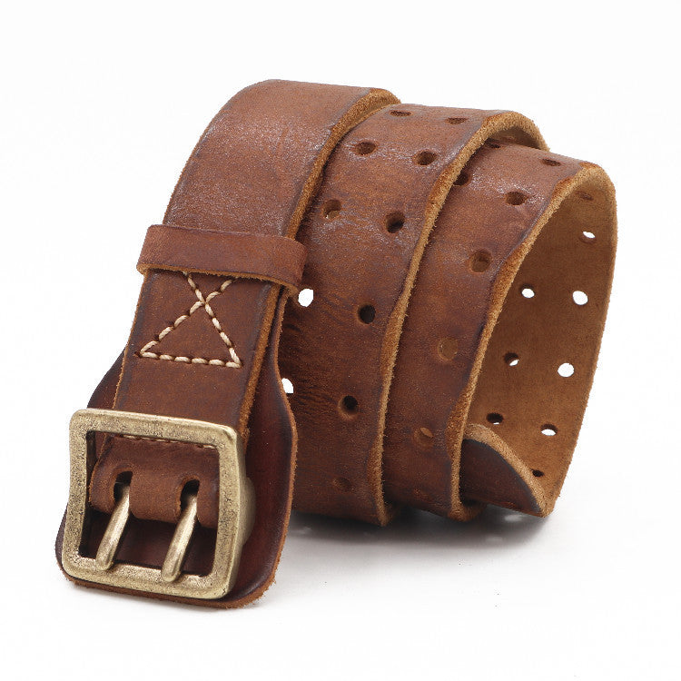 Cowhide Handmade Anti-allergy Men's Leather Belt