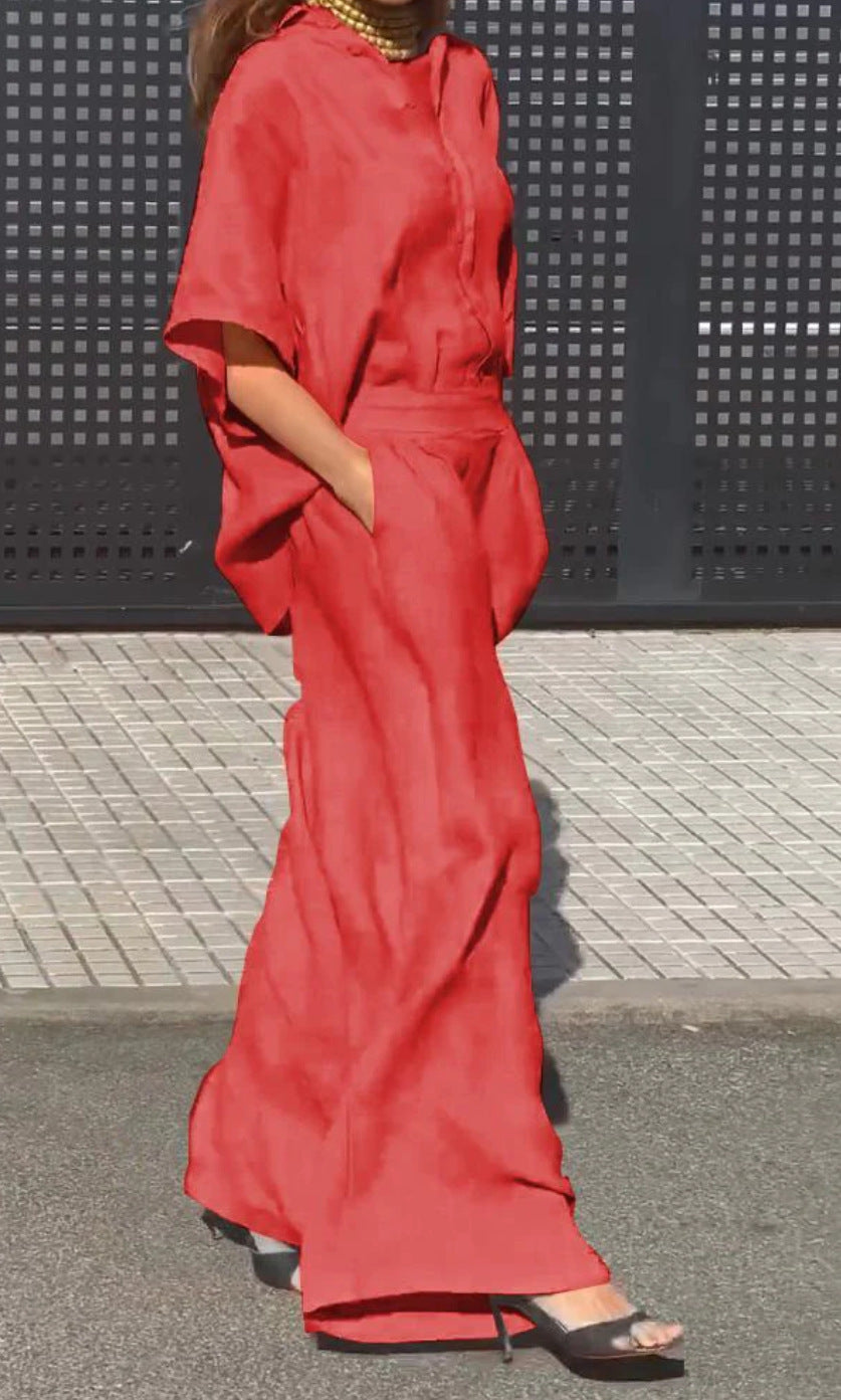 Summer Casual Lapel Pants Suit