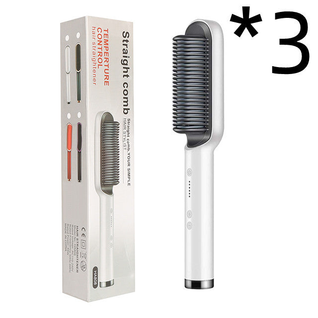 2 In 1 Hair Straightener Hot Comb Curling Brush