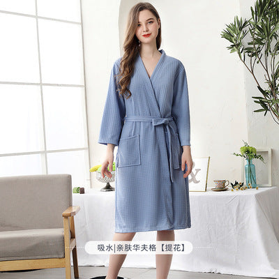 Women's Thin Couple Three Quarter Sleeve Robe