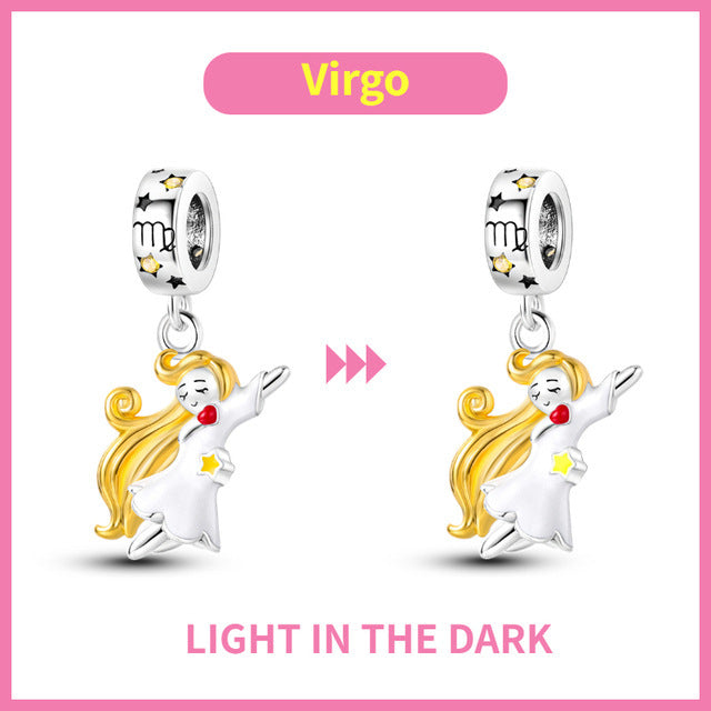 S925 Colorful Luminous Constellation Pendant
