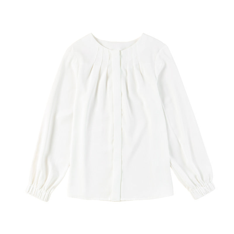 Thin Casual All-match Solid Color Shirt For Women Summer New