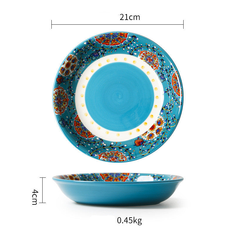 Ceramic Tableware Pastoral Dinner Plate